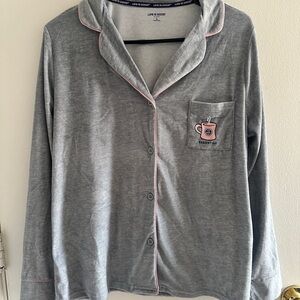 Life Is Good Gray Sleepwear Top with Pink Accents